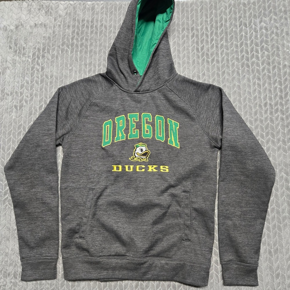 Colosseum Oregon Ducks Hoodie Mens Small Grey Heather NCAA Pullover Sweatshirt